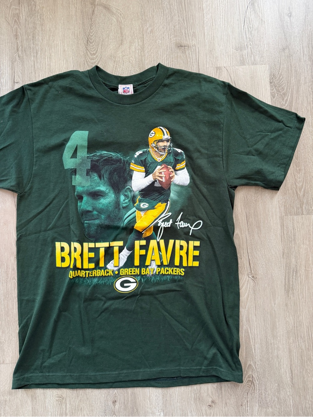 Vintage Brett Favre Shirt Men's Large Green Bay Packers NFL Football NWT Y2K